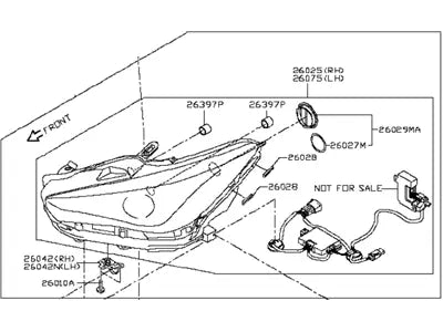 Infiniti Q50 (2014-2020) Headlamp Assembly Led Left Side W/Adaptive Headlamps C/W Bulb (26060-4HB1B) INFINITI